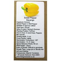 6 Degrees East Heirloom Veg Seeds - Pepper - California Wonder - Yellow